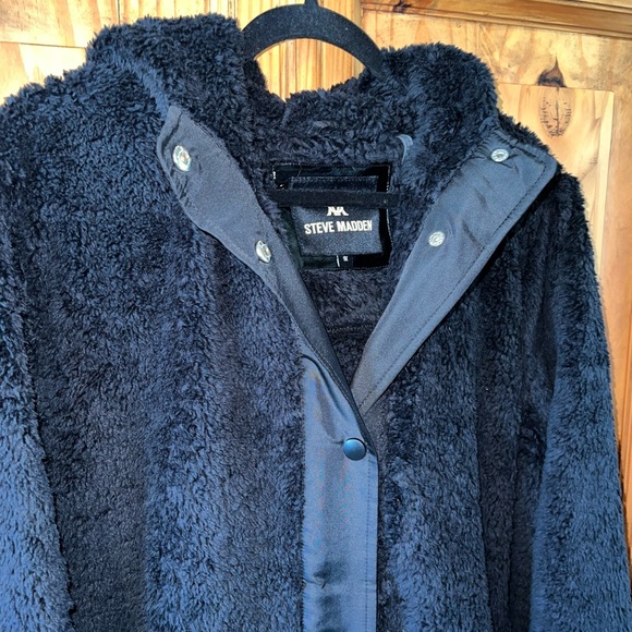 Steve Madden black teddy style snap up coat jacket. SZ.XL-1X. NWT - Picture 8 of 8